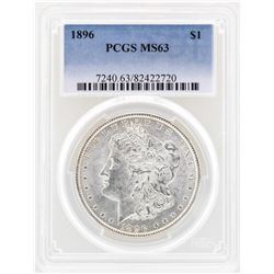 1896 $1 Morgan Silver Dollar Coin PCGS MS63