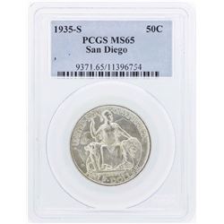 1935-S San Diego Commemorative Half Dollar Coin PCGS MS65