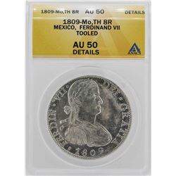 1809-Mo Mexico Ferdinand VII 8 Reales Coin ANACS AU50 Details