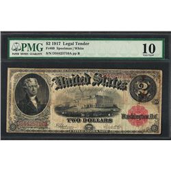 1917 $2 Legal Tender Note Fr.60 PMG Very Good 10