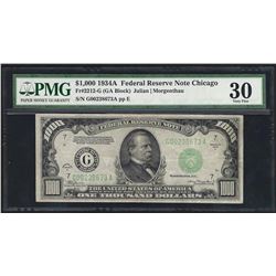 1934A $1000 Federal Reserve Note Chicago PMG Very Fine 30