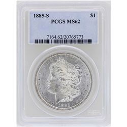 1885-S $1 Morgan Silver Dollar Coin PCGS MS62