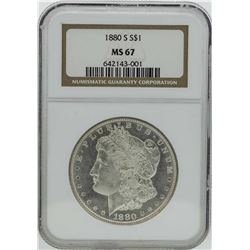 1880-S $1 Morgan Silver Dollar Coin NGC MS67