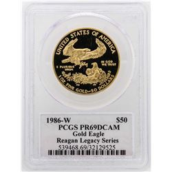 1986-W $50 American Gold Eagle Proof Coin PCGS PR69DCAM