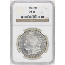 1881-S $1 Morgan Silver Dollar Coin NGC MS66