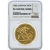 Image 1 : 1985 Great Britain 5 Sovereign Gold Coin NGC PF69 Ultra Cameo