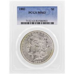 1882 $1 Morgan Silver Dollar Coin PCGS MS63