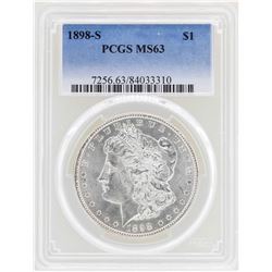 1898-S $1 Morgan Silver Dollar Coin PCGS MS63