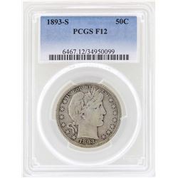 1893-S Barber Quarter Silver Coin PCGS F12