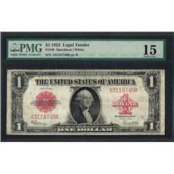 1923 $1 Legal Tender Note Fr.40 PMG Fine 15