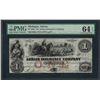 Image 1 : 1853 $1 The Adrian Insurance Company Obsolete Note PMG Choice Uncirculated 64EPQ