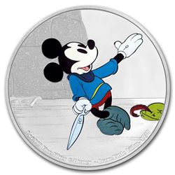 2016 $2 Disney Mickey Brave Little Tailor .999 Fine Silver Proof Coin