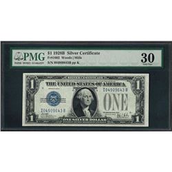 1928B $1 Funnyback Silver Certificate Note Fr.1602 PMG Very Fine 30