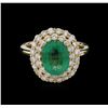 Image 1 : 14KT Yellow Gold 2.63 ctw Emerald and Diamond Ring