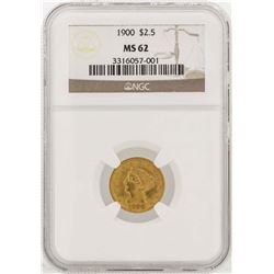 1900 $2 1/2 Liberty Head Quarter Eagle Gold Coin NGC MS62