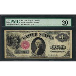 1880 $1 Legal Tender Note Fr.34 PMG Very Fine 20