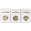 Image 1 : Set of (3) 1946/D/S Booker T. Washington Memorial Half Dollar Coins NGC MS65