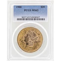 1900 $20 Liberty Head Double Eagle Gold Coin PCGS MS62