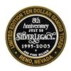 Image 2 : .999 Silver Silver Legacy Reno, Nevada $10 Casino Limited Edition Gaming Token