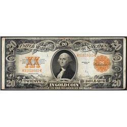 1922 $20 Gold Certificate Note