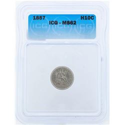 1857 Seated Liberty Half Dime Coin ICG MS62