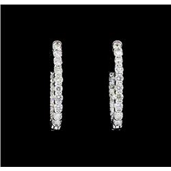 14KT White Gold 2.00 ctw. Diamond Hoop Earrings