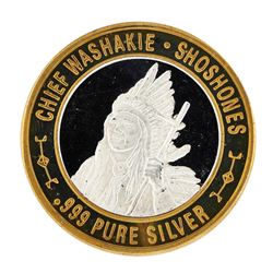 .999 Silver Chief Washakie $10 Casino Limited Native American Series Gaming Toke