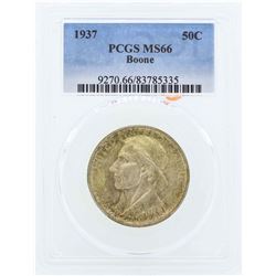 1937 Boone Commemorative Half Dollar Coin PCGS MS66