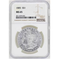 1885 $1 Morgan Silver Dollar Coin NGC MS65