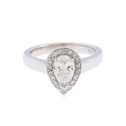 14KT White Gold 0.97 ctw Pear Shaped Diamond Engagement Ring