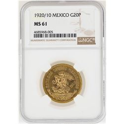 1920/10 Mexico 20 Pesos Gold Coin NGC MS61