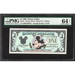 1990 $1 Disney Dollars Note PMG Choice Uncirculated 64EPQ