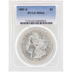 1881-S $1 Morgan Silver Dollar Coin PCGS MS64