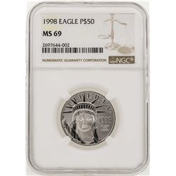 1998 $50 American Eagle Platinum Coin NGC MS69