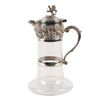 Image 1 : Repousse Silver Crystal Wine Carafe