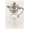 Image 2 : Repousse Silver Crystal Wine Carafe