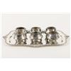 Image 2 : Silverplated Salt Cellars on Sterling Tray