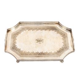 Large Adam Style Silverplated Serving Tray