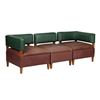 Image 1 : Mid-Century Leather Sectional Couch