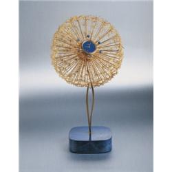 A GOLD AND LAPIS LAZULI DANDELION TIMEPIECE, CA. 1970