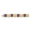 Image 1 : A GOLD, AMETHYST AND CULTURED PEARL BRACELET