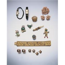 A GOLD AND MULTI-GEM SCARECROW BROOCH, CA. 1955