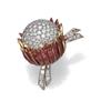 Image 1 : A FINE DIAMOND AND RUBY FLOWER BROOCH, ca. 1960