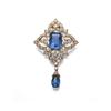 Image 1 : AN IMPRESSIVE BURMESE SAPPHIRE AND DIAMOND CLIP BROOCH, CA. 1970