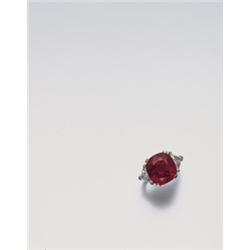 AN IMPRESSIVE RUBY AND DIAMOND RING