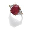 Image 1 : AN IMPORTANT RUBY AND DIAMOND RING