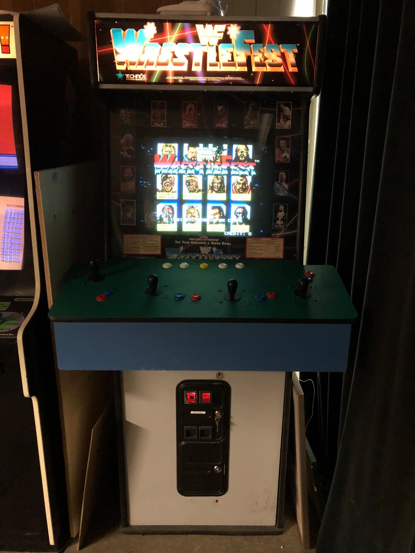 WWF Wrestlefest Arcade Machine Technos WWE 4 Player