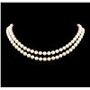 Image 1 : 0.21 ctw Diamond and Pearl Necklace - 14KT Yellow Gold