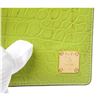 Image 5 : MCM Lime Green Croc Embossed Passport Holder
