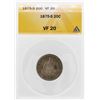 Image 1 : 1875-S Twenty Cent Piece Coin ANACS VF20